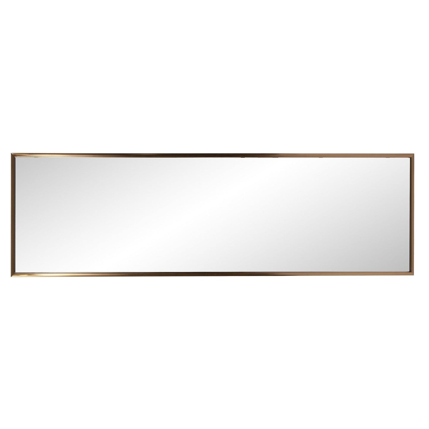 HomeRoots Antiqued Brushed Brass Rectangular Full Length Wall Mirror