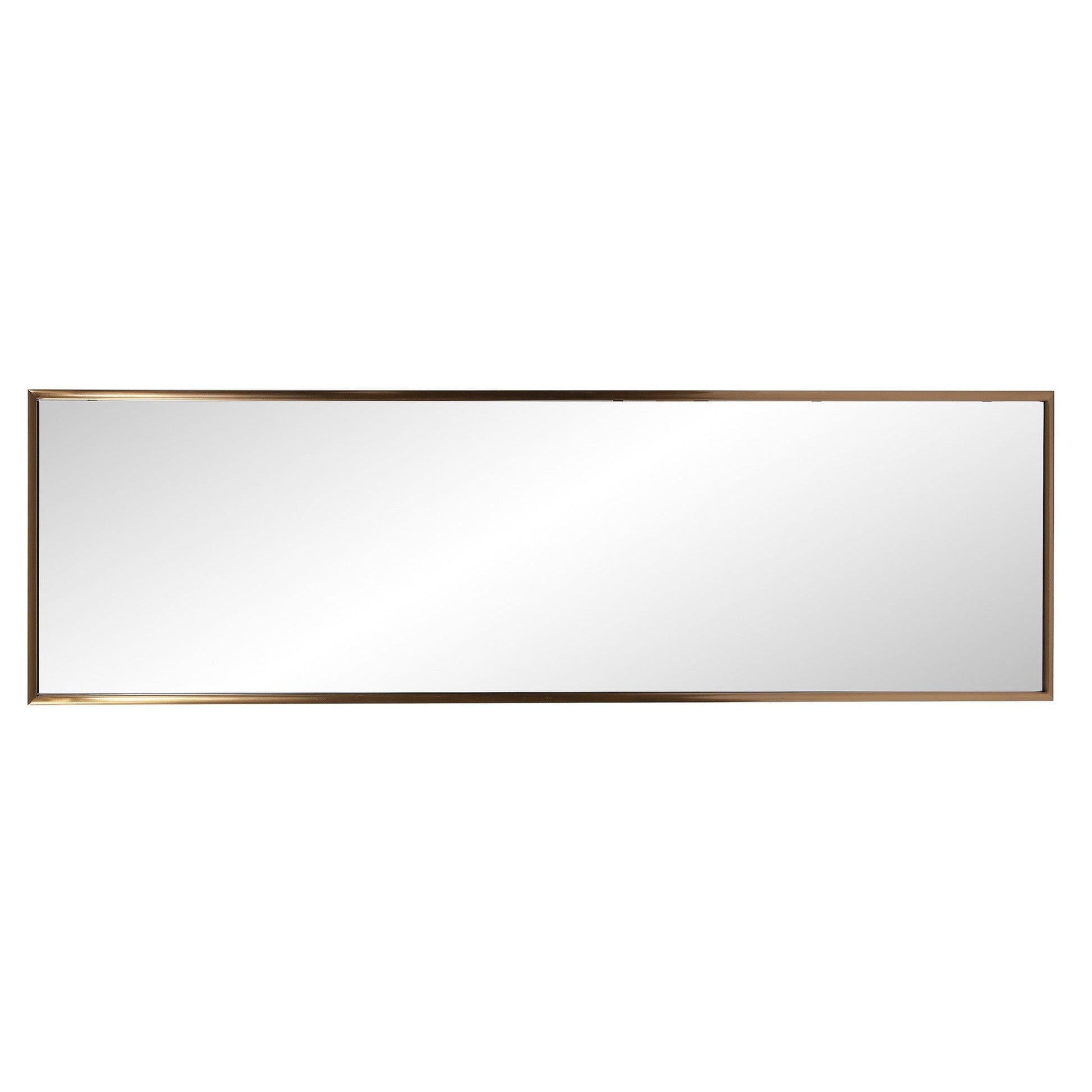 HomeRoots Antiqued Brushed Brass Rectangular Full Length Wall Mirror