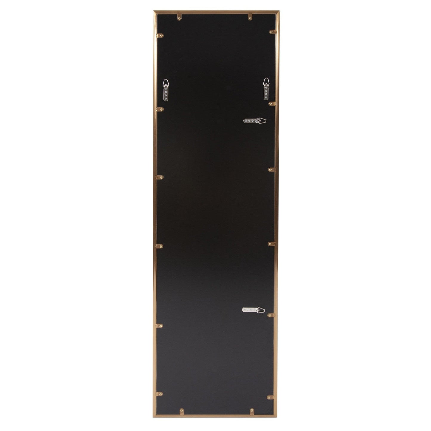 HomeRoots Antiqued Brushed Brass Rectangular Full Length Wall Mirror
