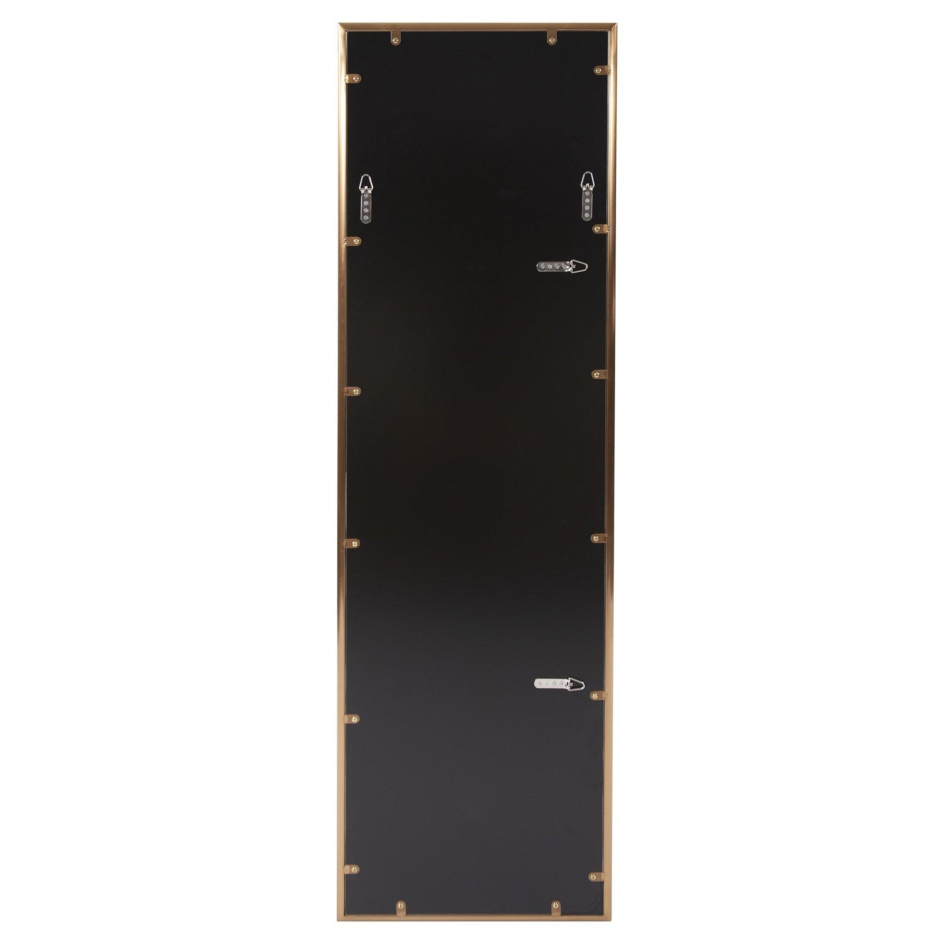 HomeRoots Antiqued Brushed Brass Rectangular Full Length Wall Mirror