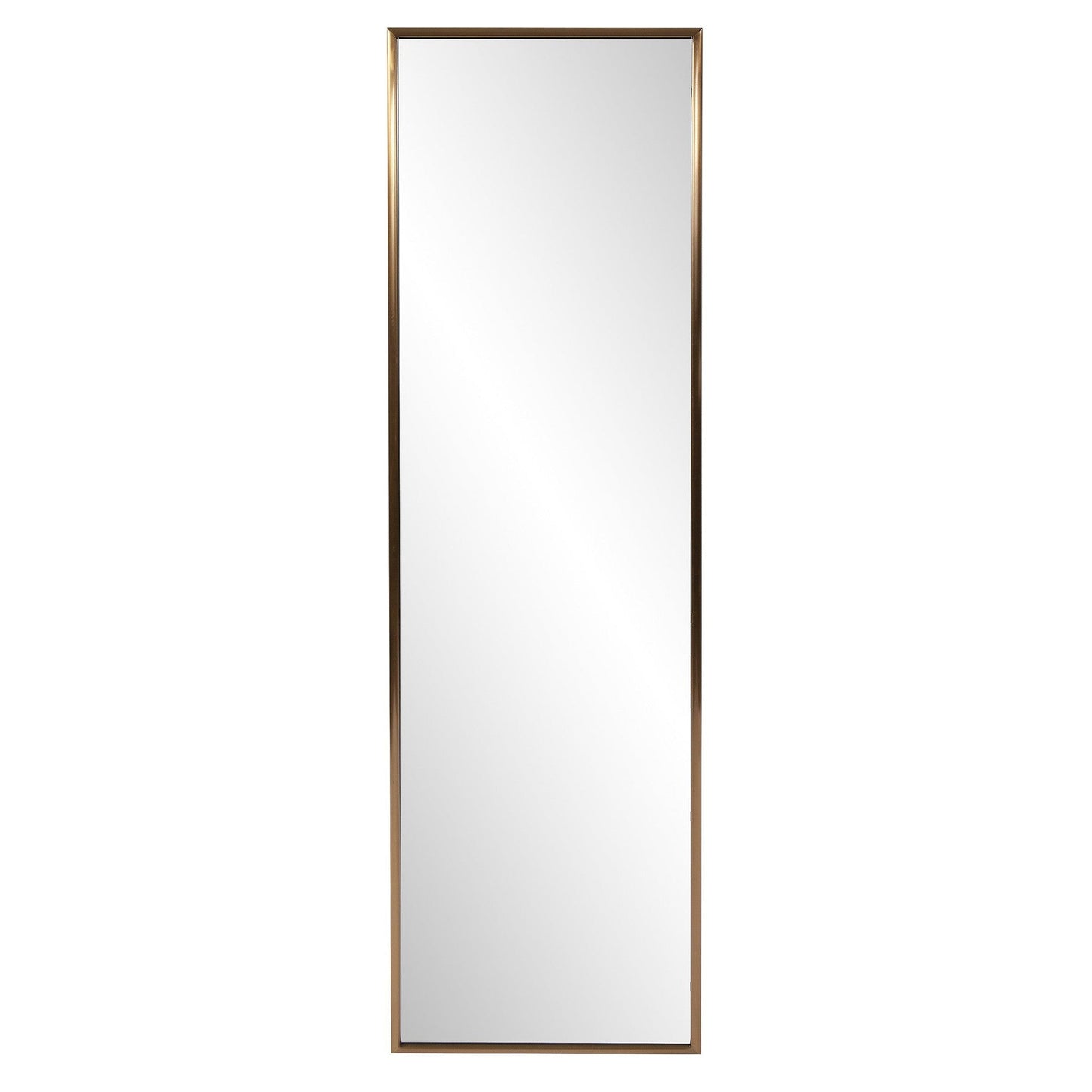 HomeRoots Antiqued Brushed Brass Rectangular Full Length Wall Mirror