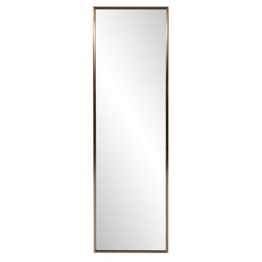 HomeRoots Antiqued Brushed Brass Rectangular Full Length Wall Mirror