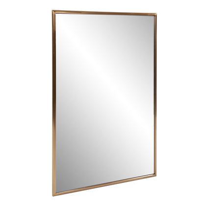 HomeRoots Antiqued Brushed Brass Rectangular Wall Mirror