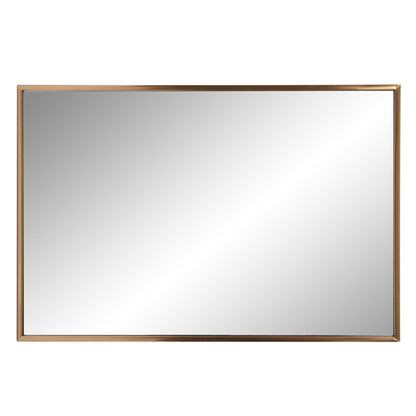 HomeRoots Antiqued Brushed Brass Rectangular Wall Mirror