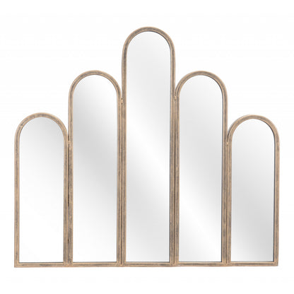 HomeRoots Antiqued Gold Deco Shape Mirror