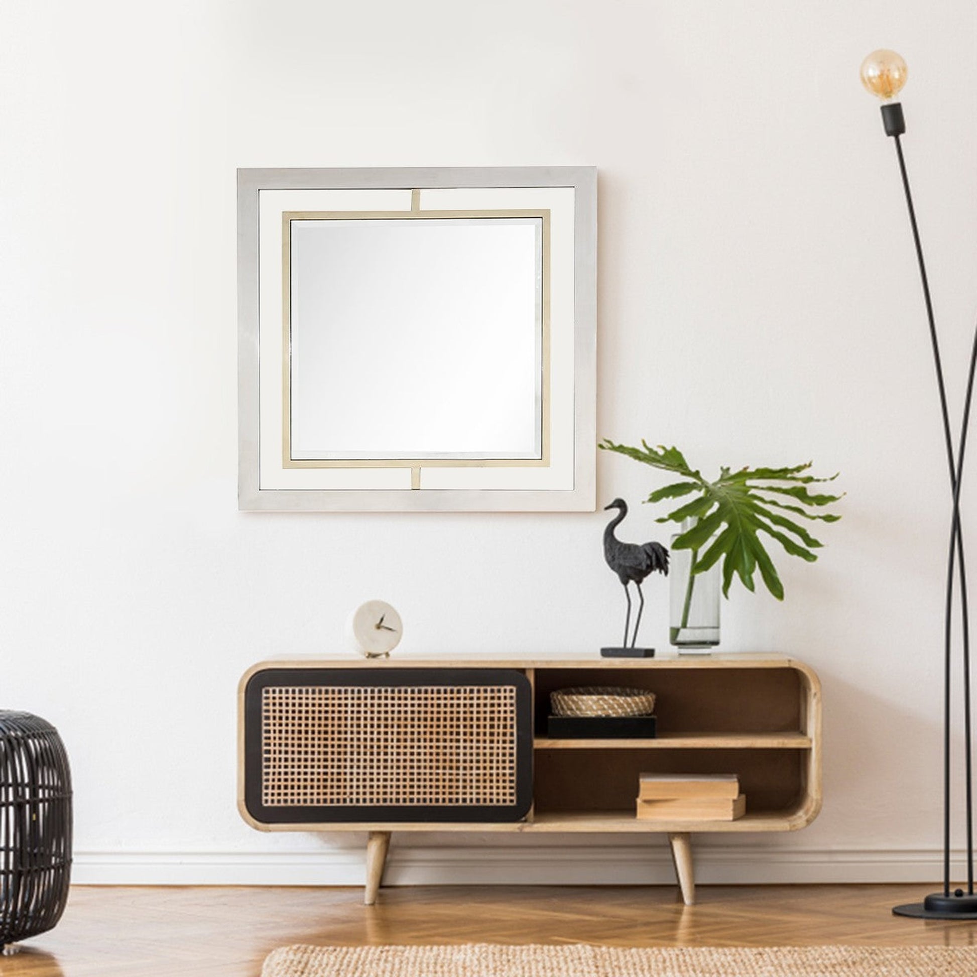 HomeRoots Antiqued Gold Finish Mirror