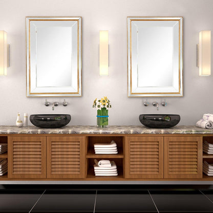 HomeRoots Antiqued Gold Finish Wall Mirror