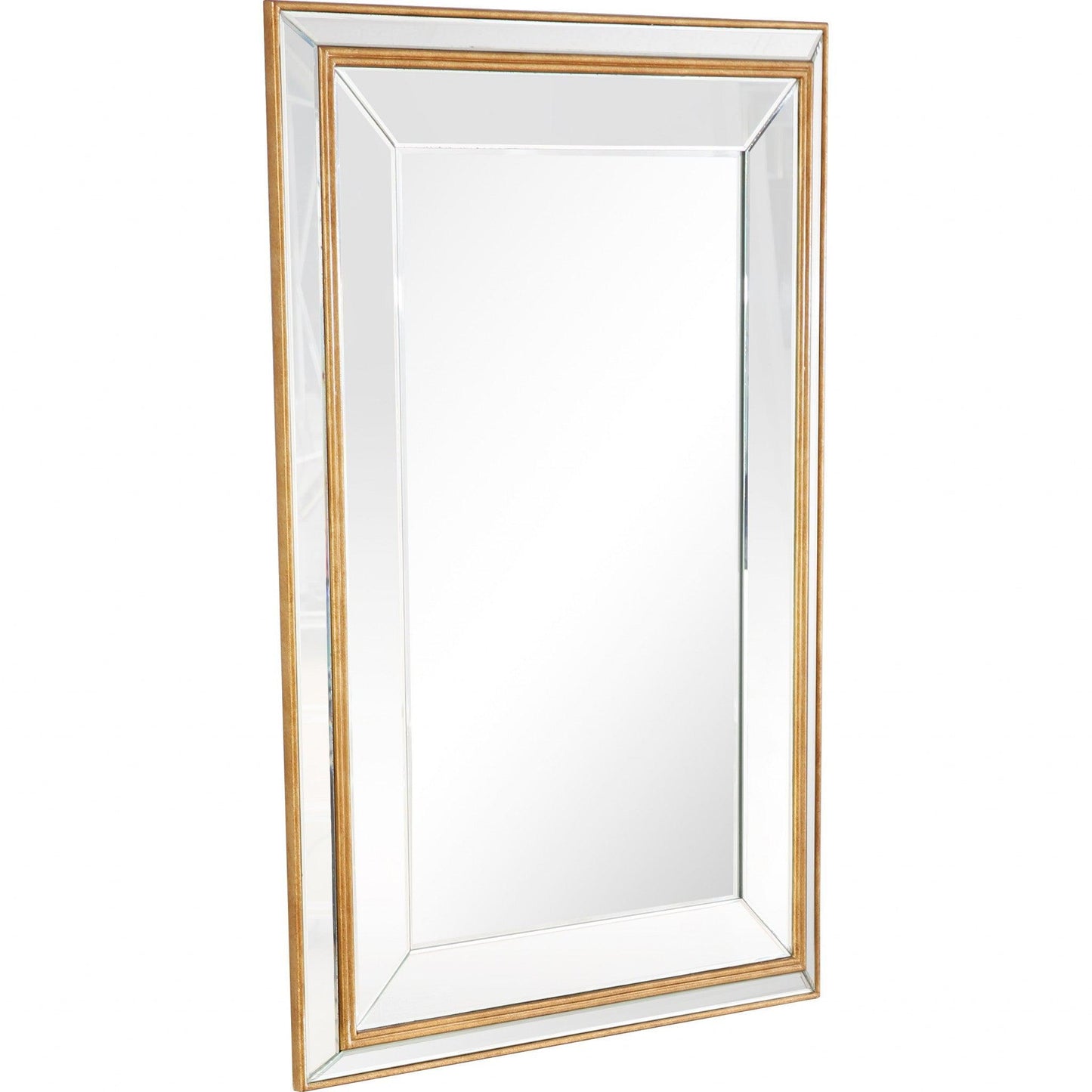 HomeRoots Antiqued Gold Finish Wall Mirror