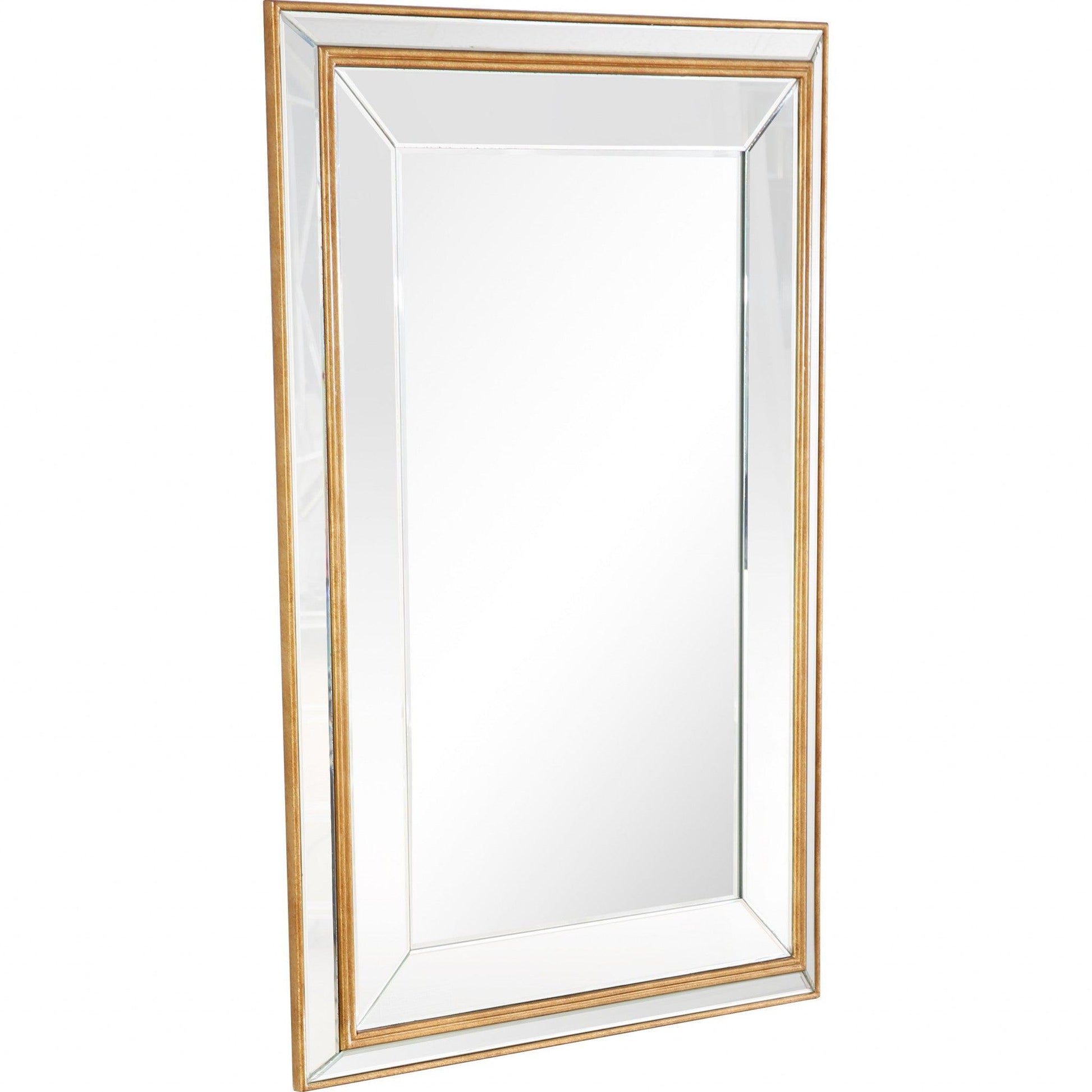 HomeRoots Antiqued Gold Finish Wall Mirror