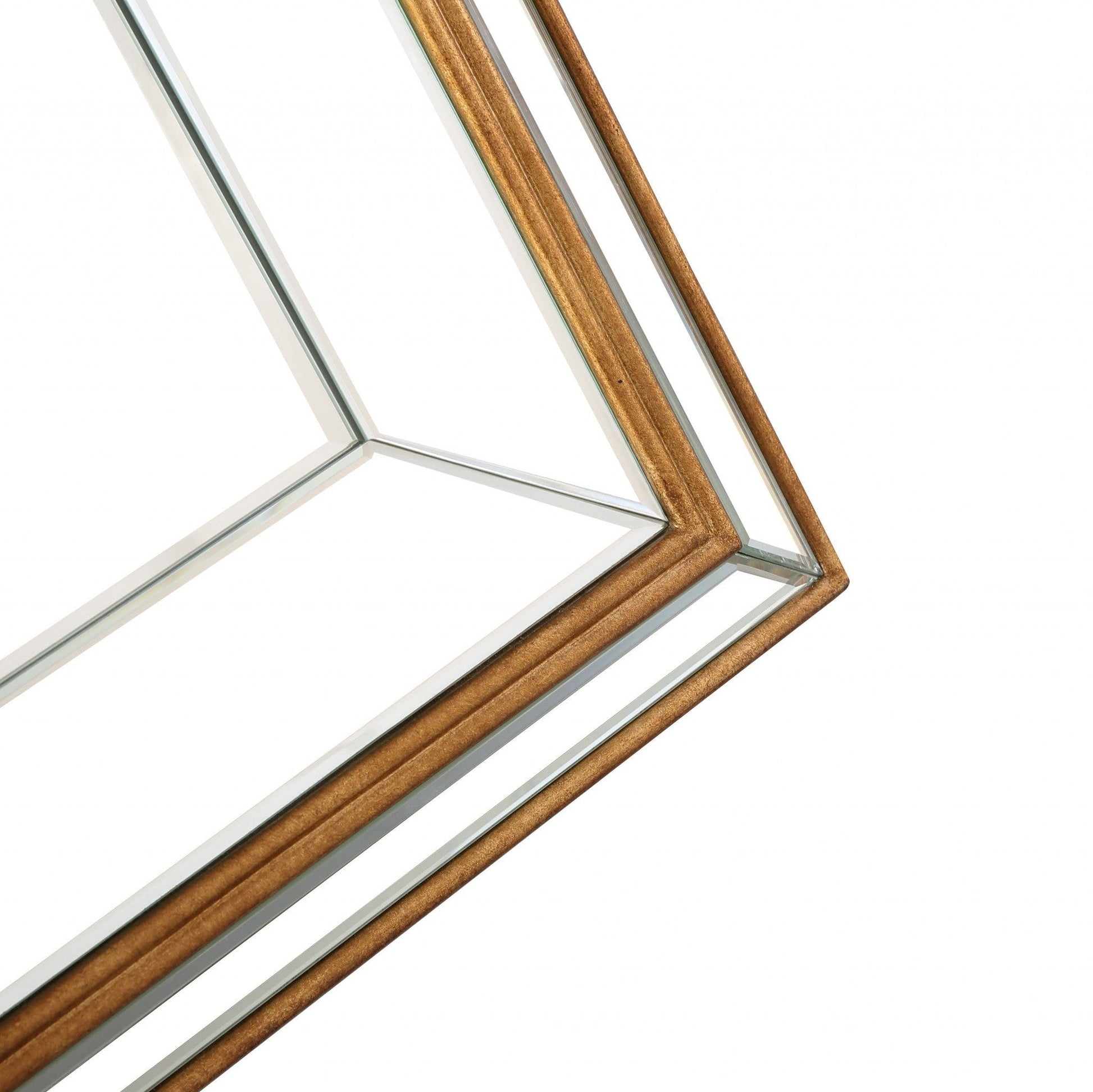 HomeRoots Antiqued Gold Finish Wall Mirror