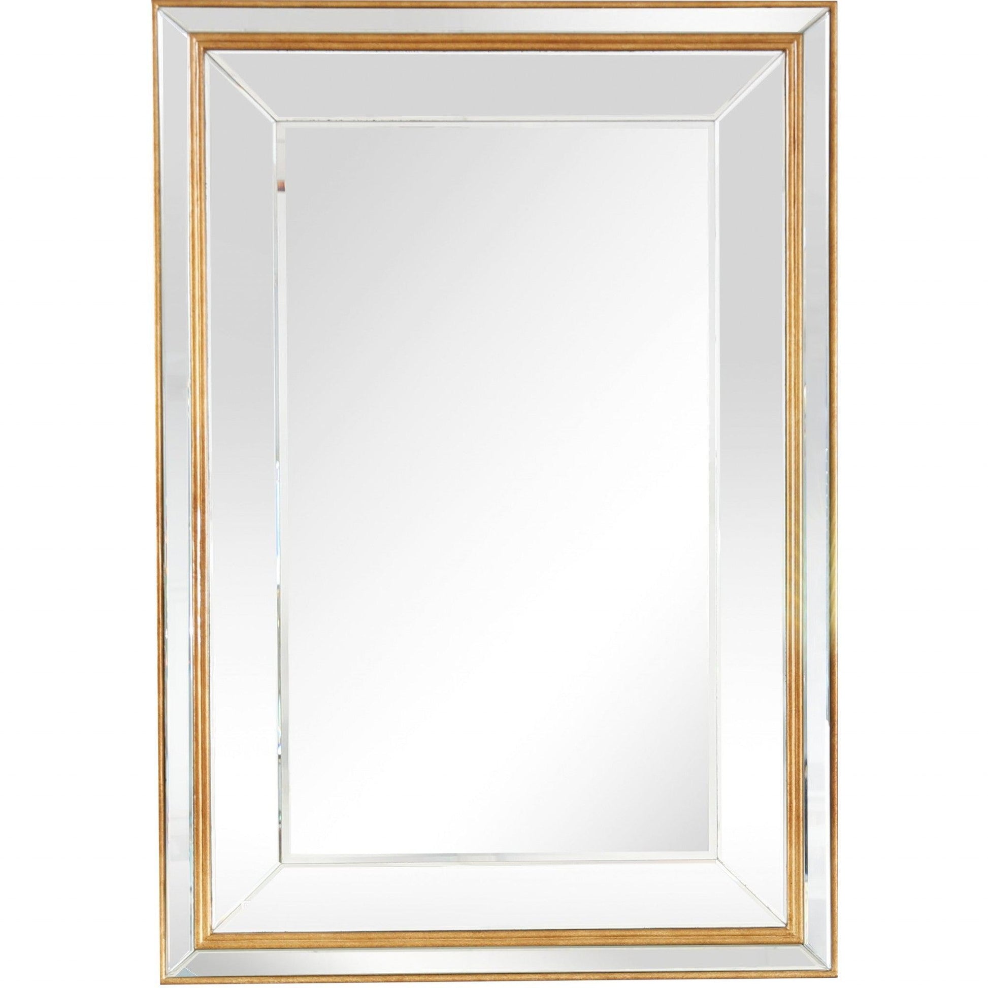 HomeRoots Antiqued Gold Finish Wall Mirror