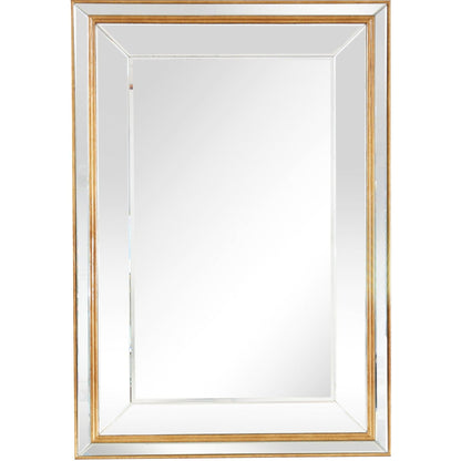 HomeRoots Antiqued Gold Finish Wall Mirror