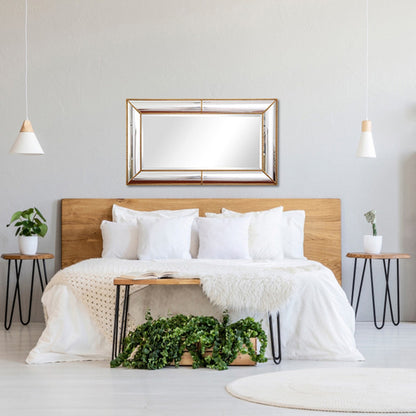 HomeRoots Antiqued Gold Leaf Finish Mirror