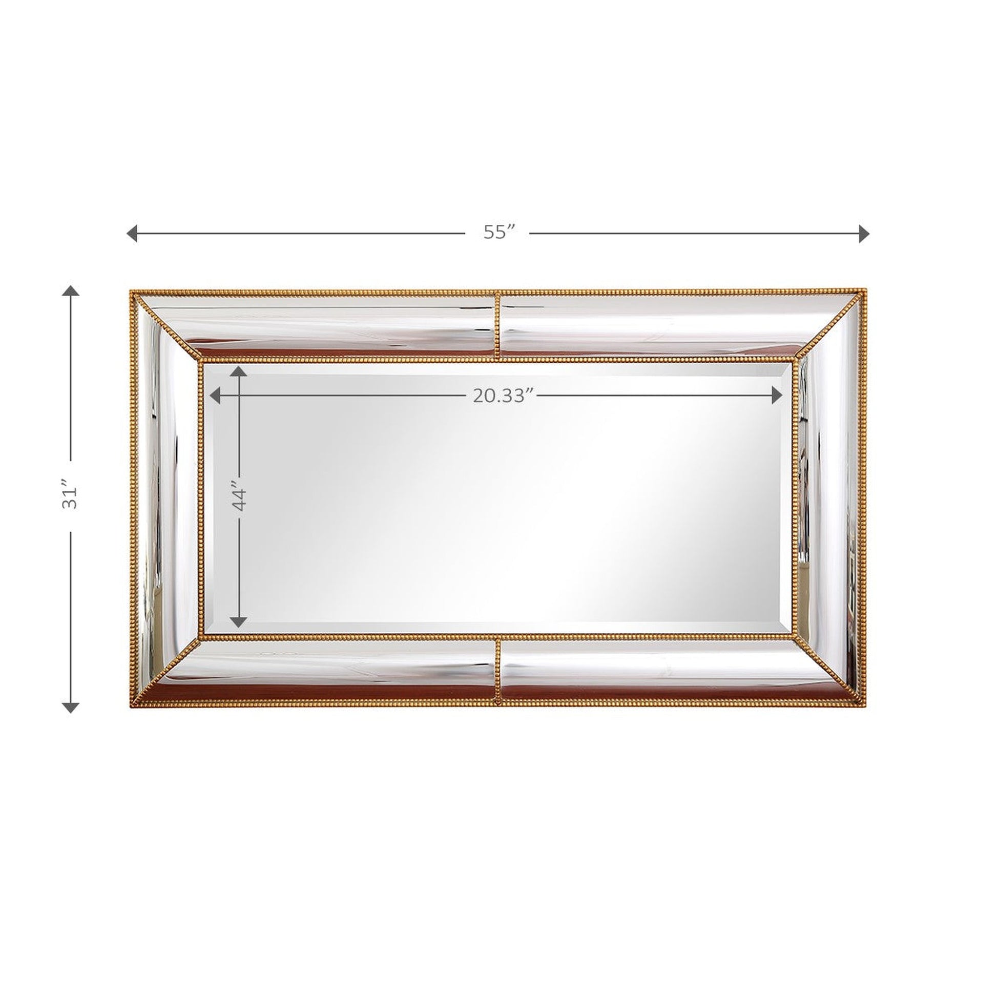 HomeRoots Antiqued Gold Leaf Finish Mirror