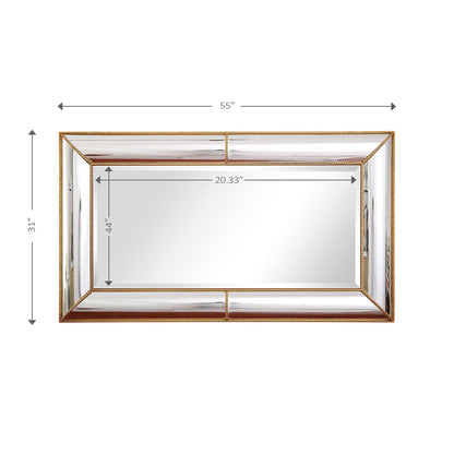 HomeRoots Antiqued Gold Leaf Finish Mirror