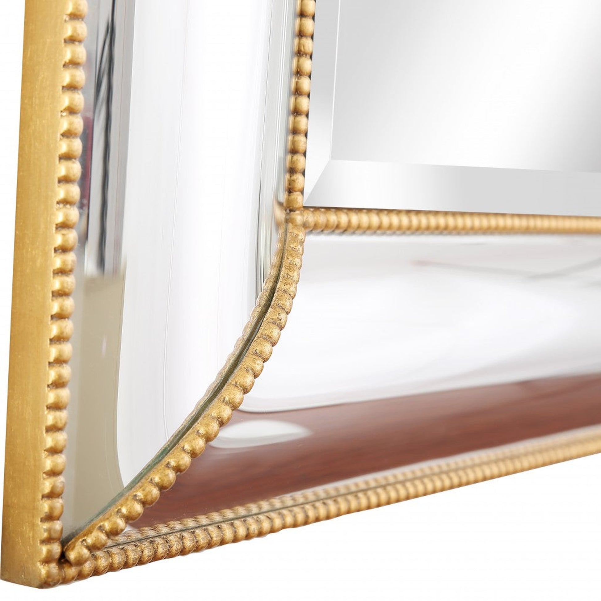 HomeRoots Antiqued Gold Leaf Finish Mirror