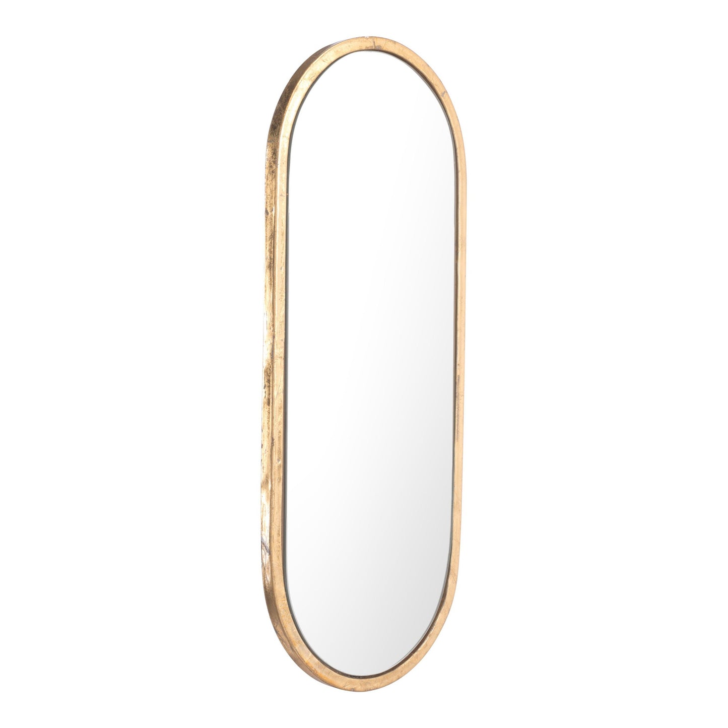 HomeRoots Antiqued Gold Oval Mirror