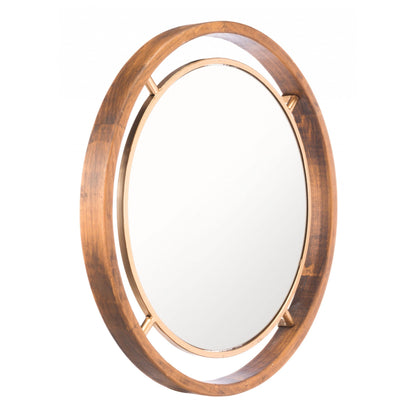 HomeRoots Antiqued Gold Round Wall Mirror
