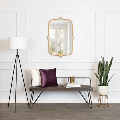 HomeRoots Antiqued Gold Scallop Framed Mirror