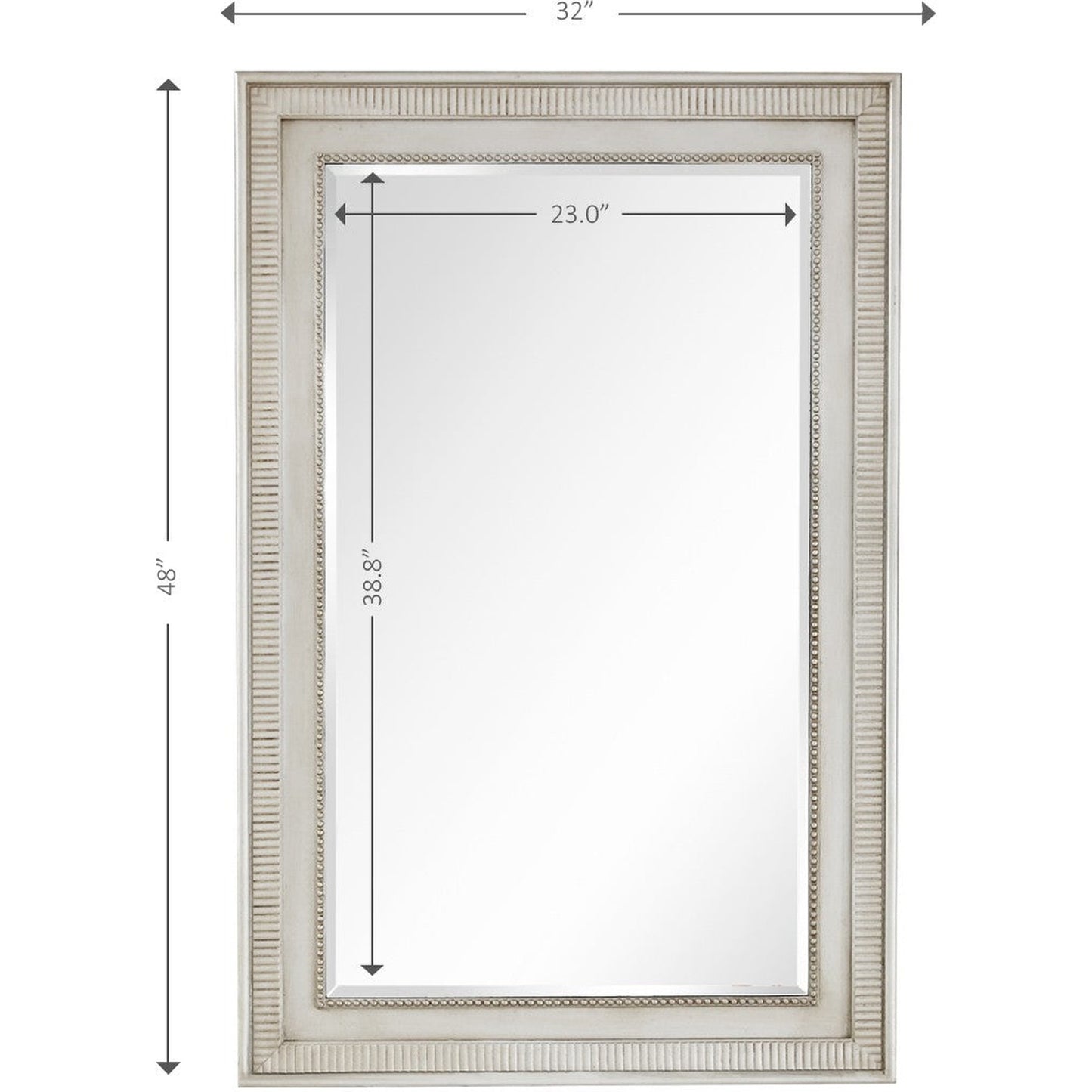 HomeRoots Antiqued Silver Finish Mirror