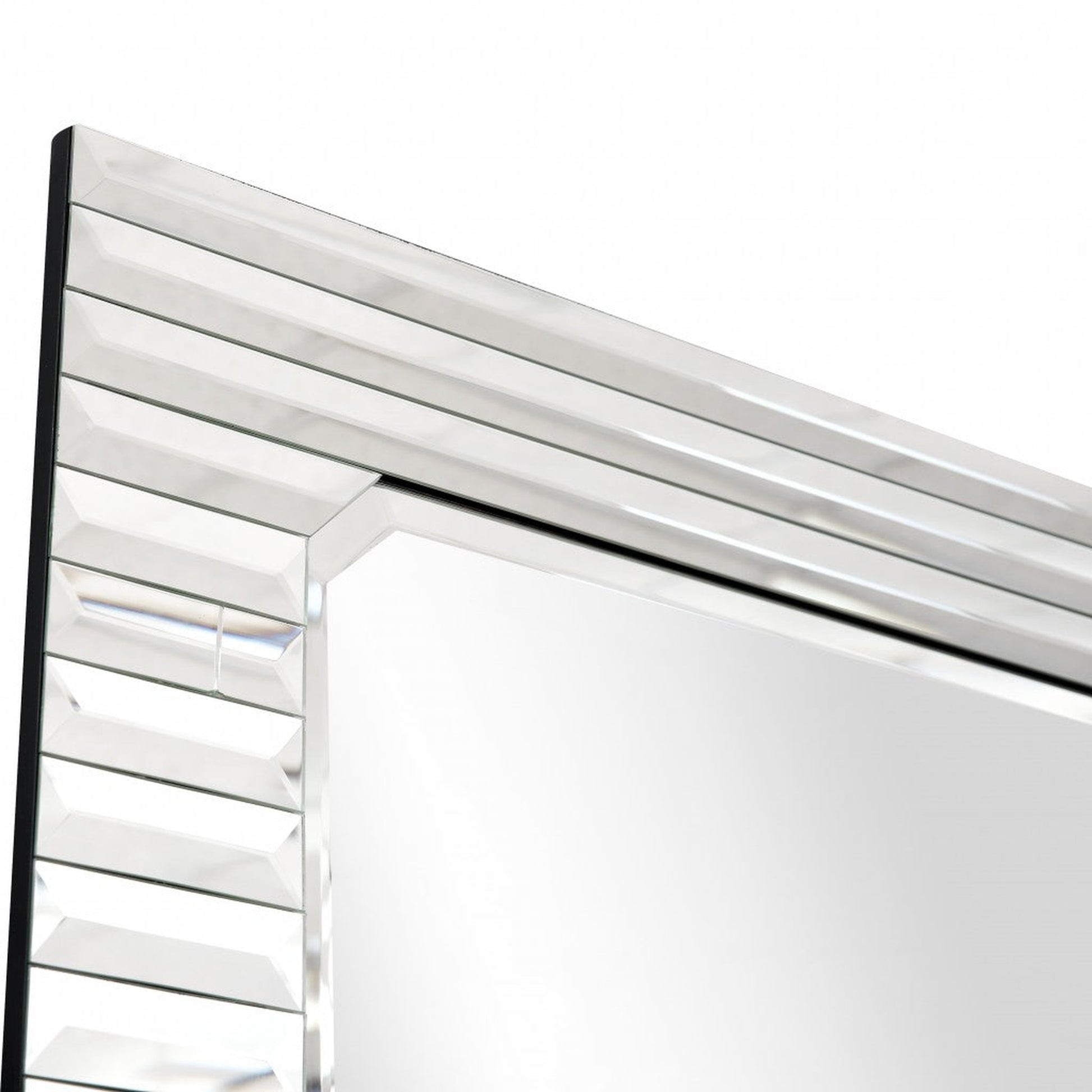 HomeRoots Antiqued Silver Finish Wall Mirror