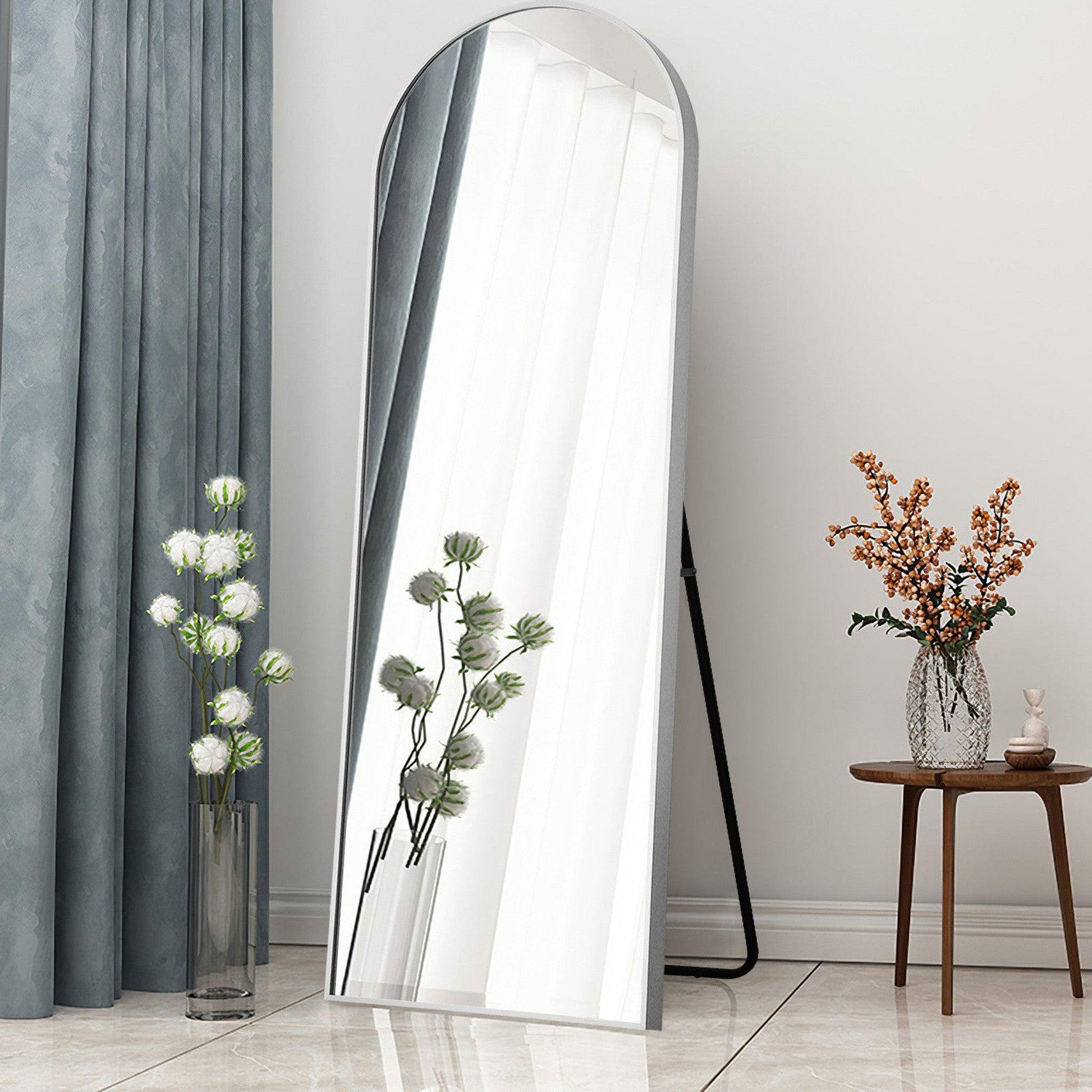 HomeRoots Arched Silver Full-length Standing Mirror