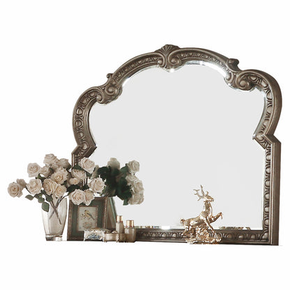 HomeRoots Baroque Style Wall Mirror in Antique Champagne Finish