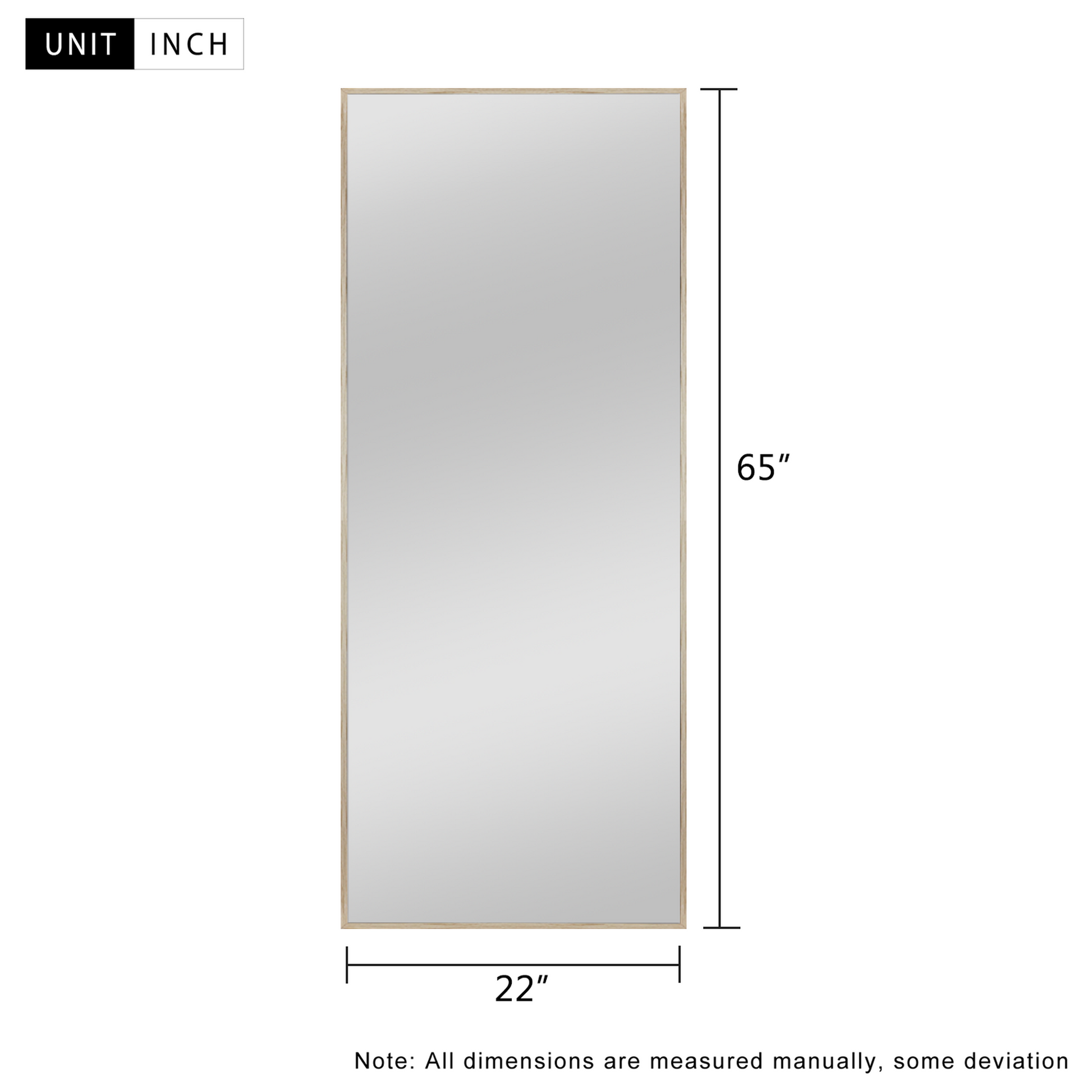 HomeRoots Beige Framed Wall Mirror with Stand
