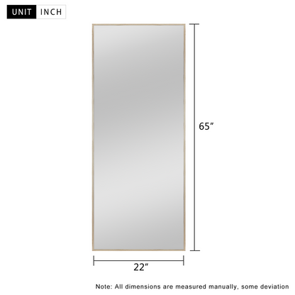 HomeRoots Beige Framed Wall Mirror with Stand