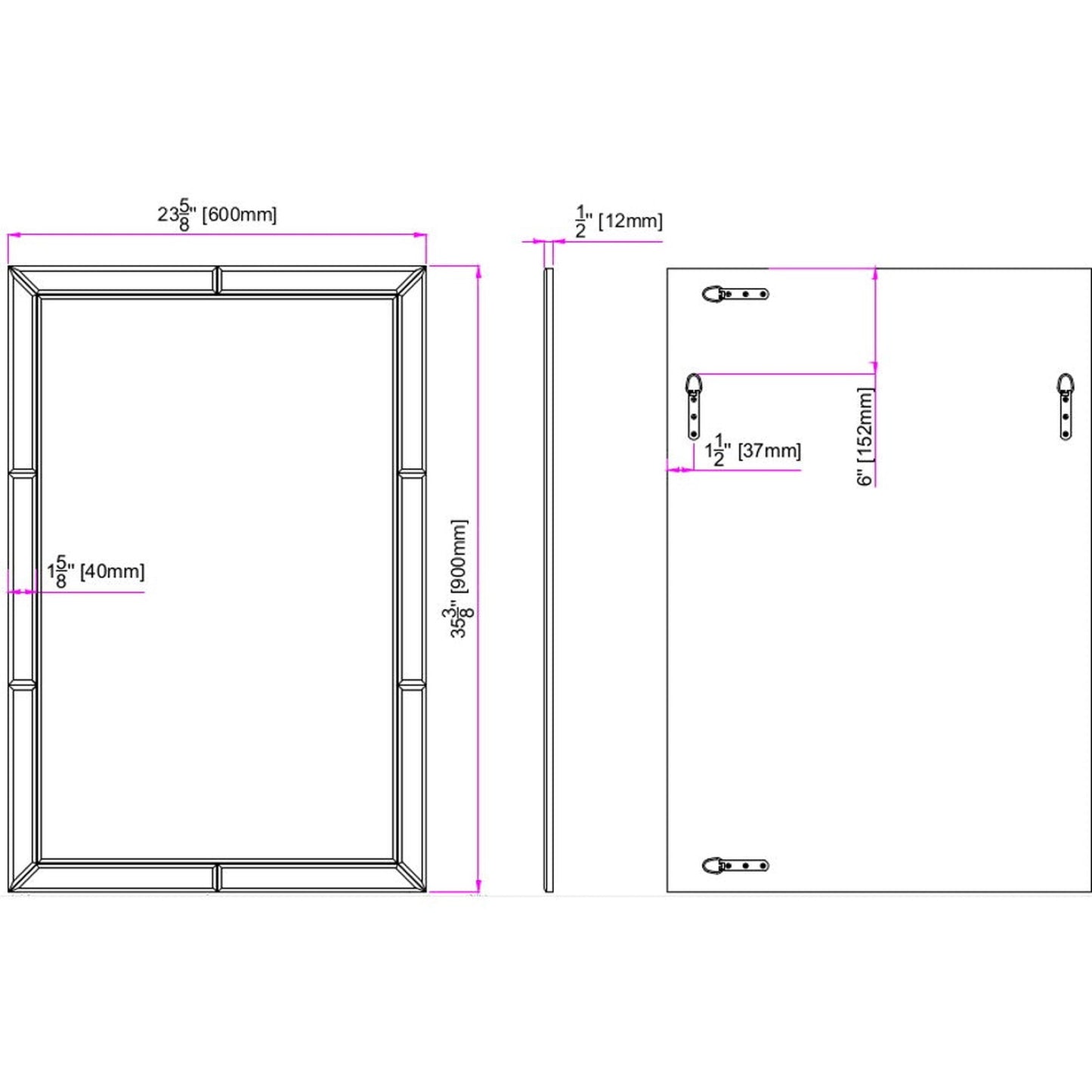 HomeRoots Beveled Glass Wall Mirror