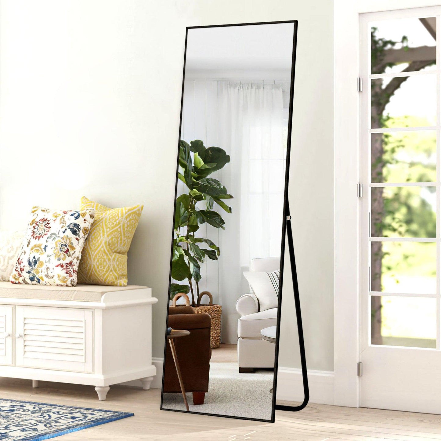HomeRoots Black Aluminum Frame Mirror