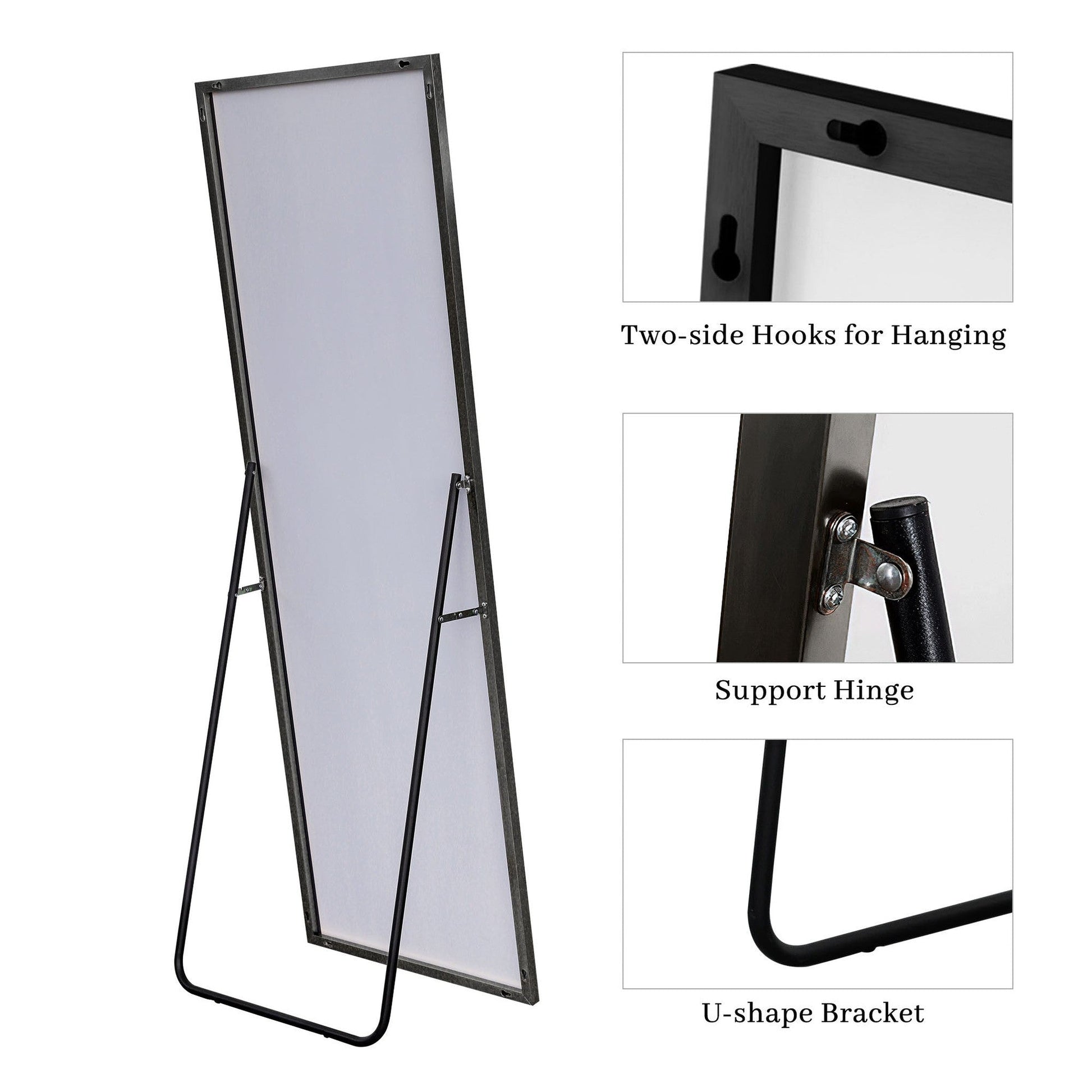 HomeRoots Black Aluminum Frame Mirror