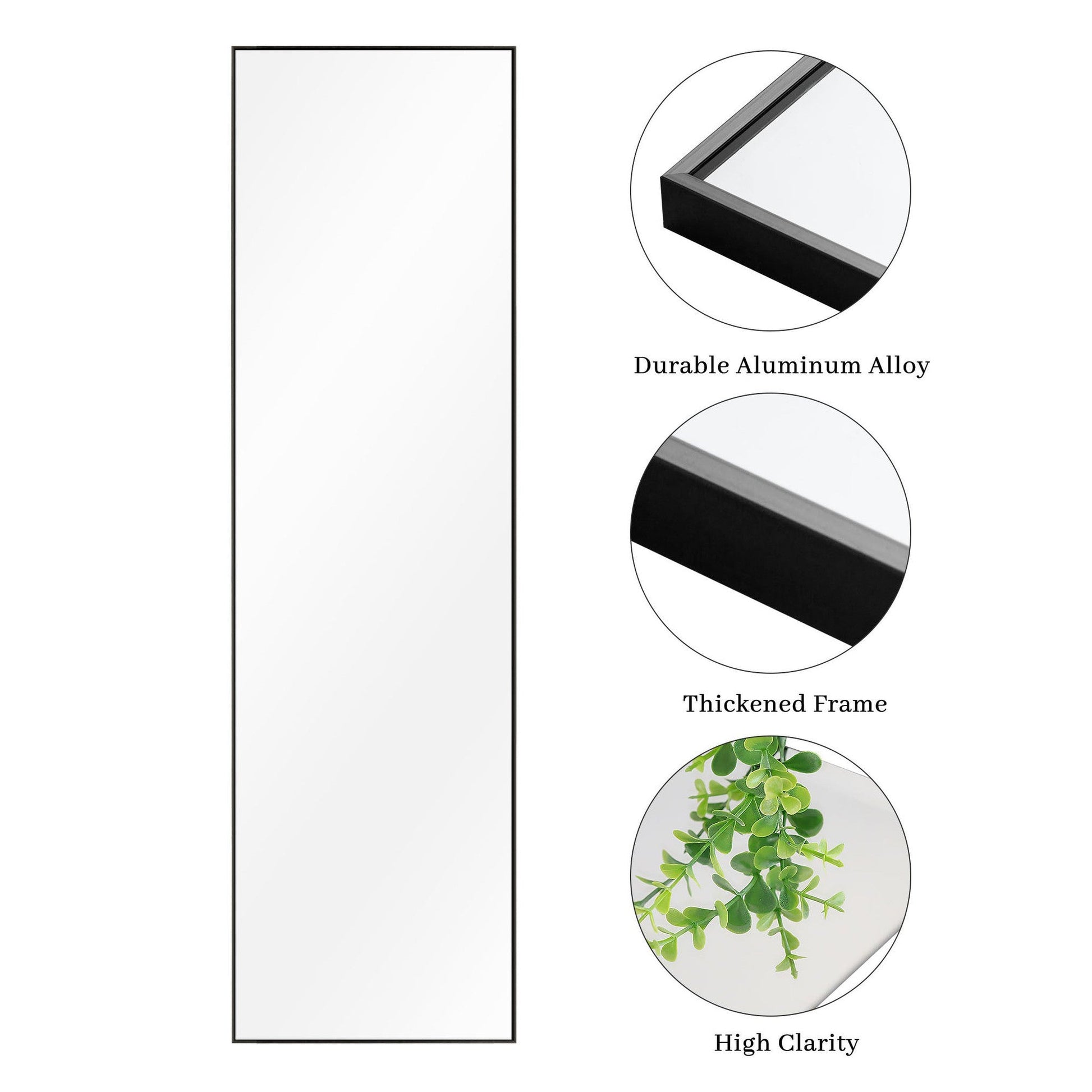 HomeRoots Black Aluminum Frame Mirror