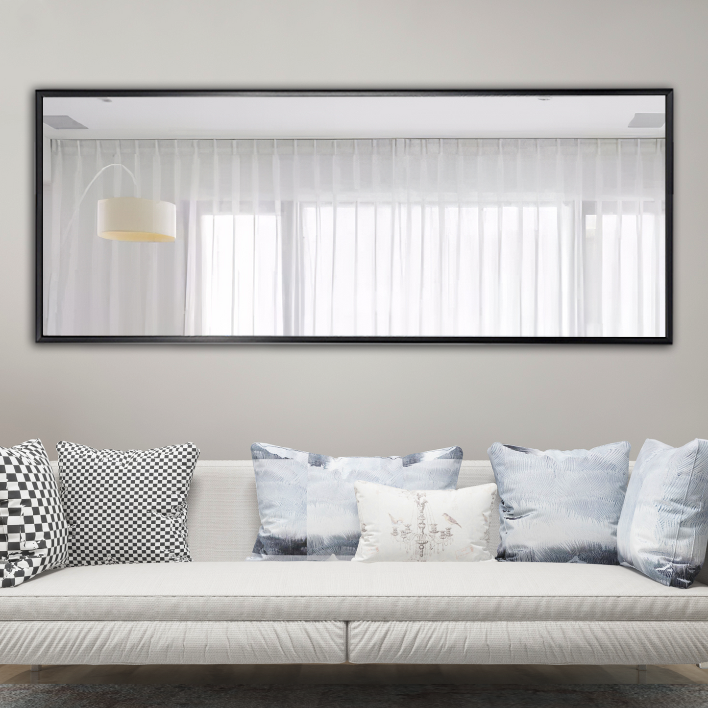 HomeRoots Black Aluminum Framed Mirror