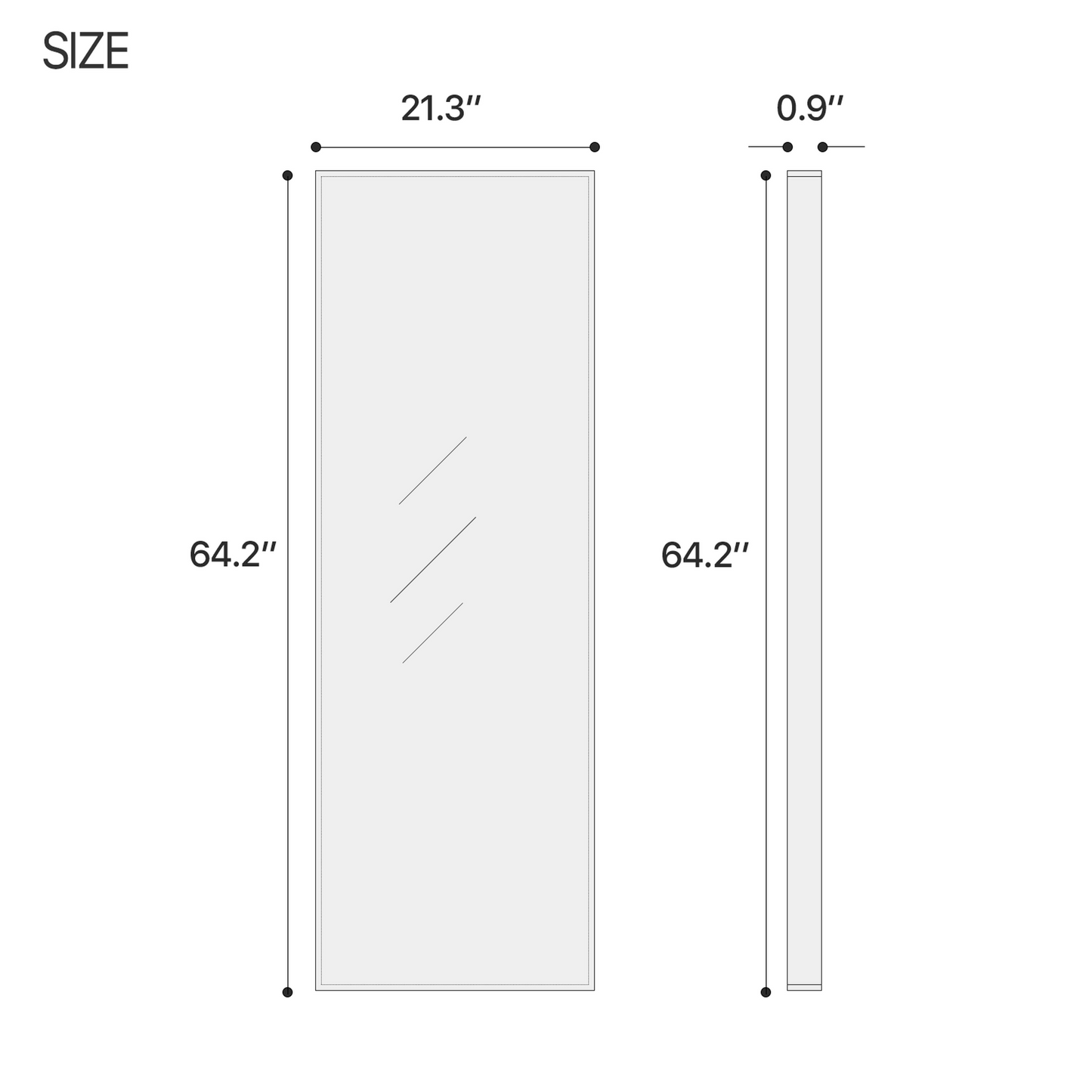 HomeRoots Black Aluminum Framed Mirror