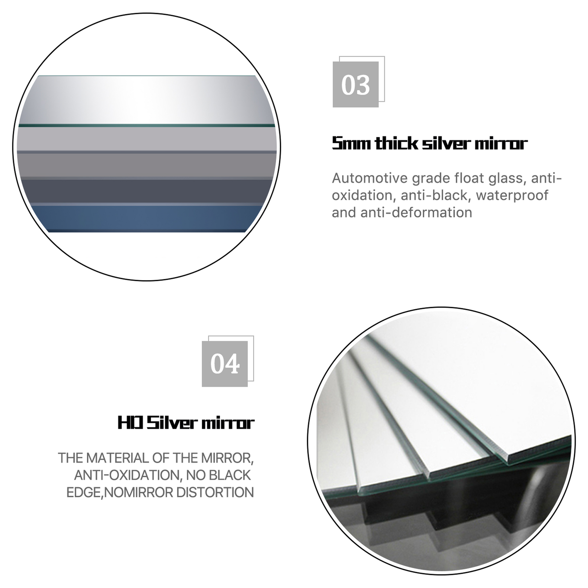 HomeRoots Black Aluminum Framed Mirror