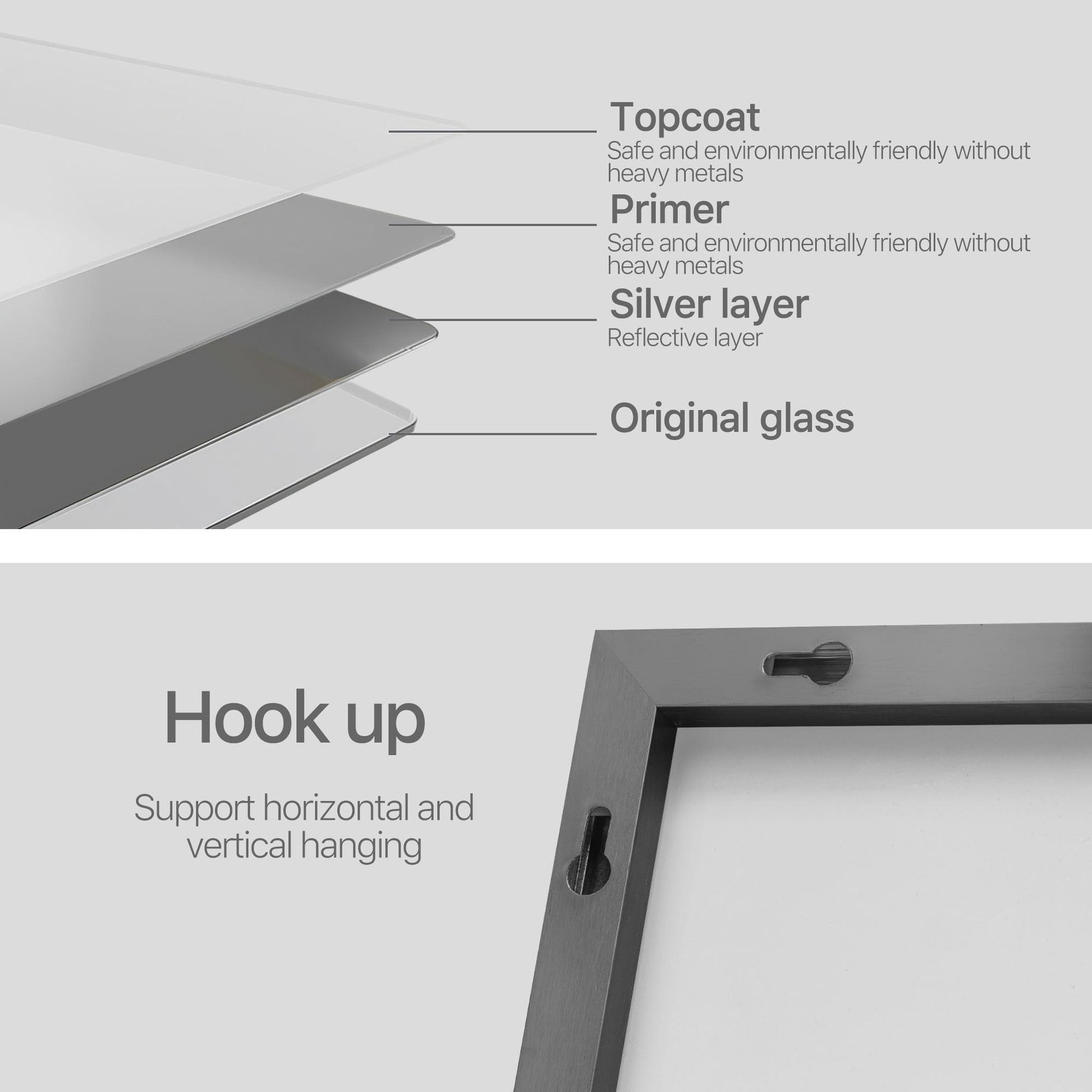 HomeRoots Black Aluminum Wall Mirror