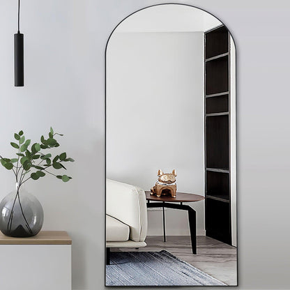 HomeRoots Black Arched Mirror with Stand