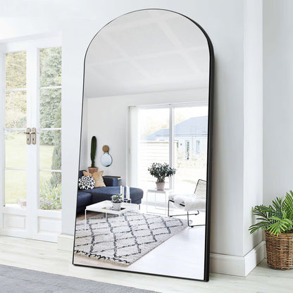 HomeRoots Black Arched Mirror with Stand