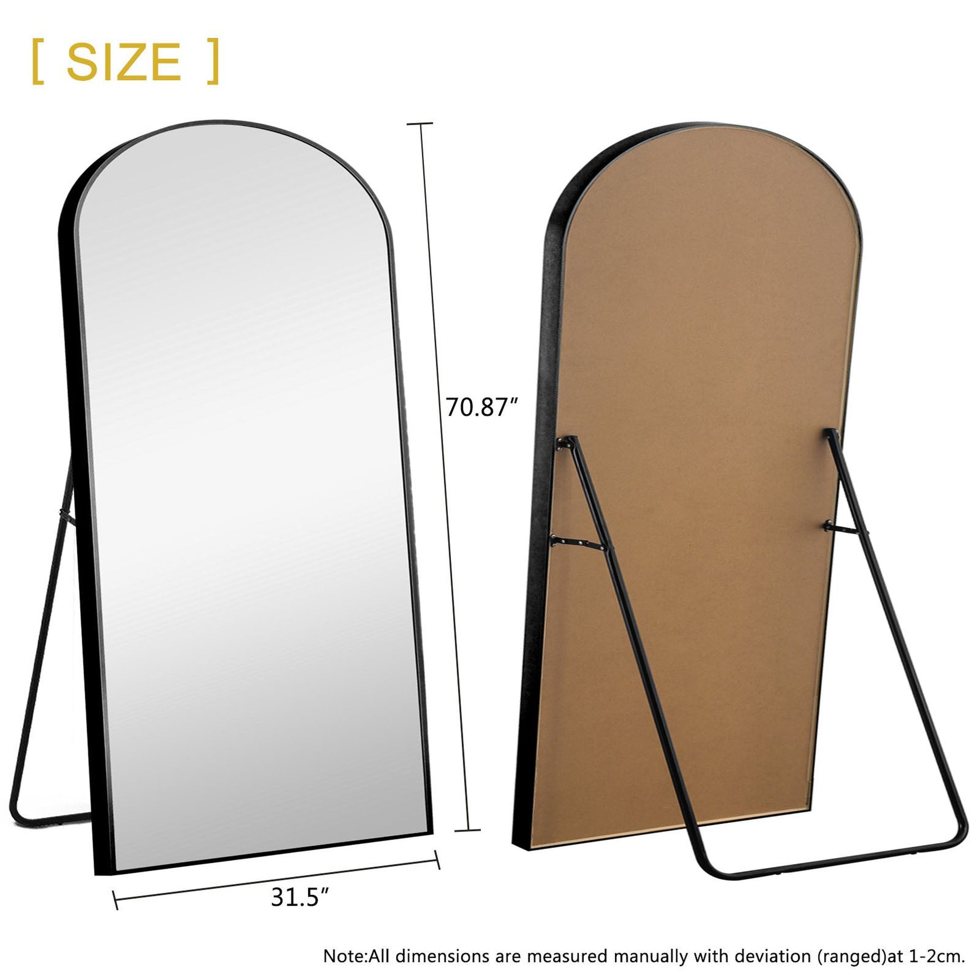 HomeRoots Black Arched Standing Mirror