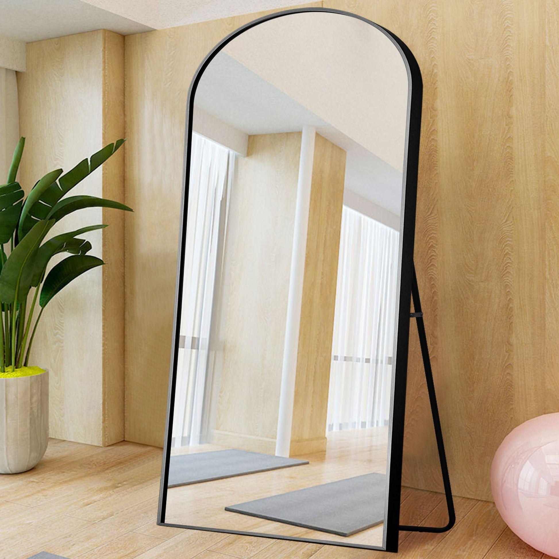 HomeRoots Black Arched Standing Mirror