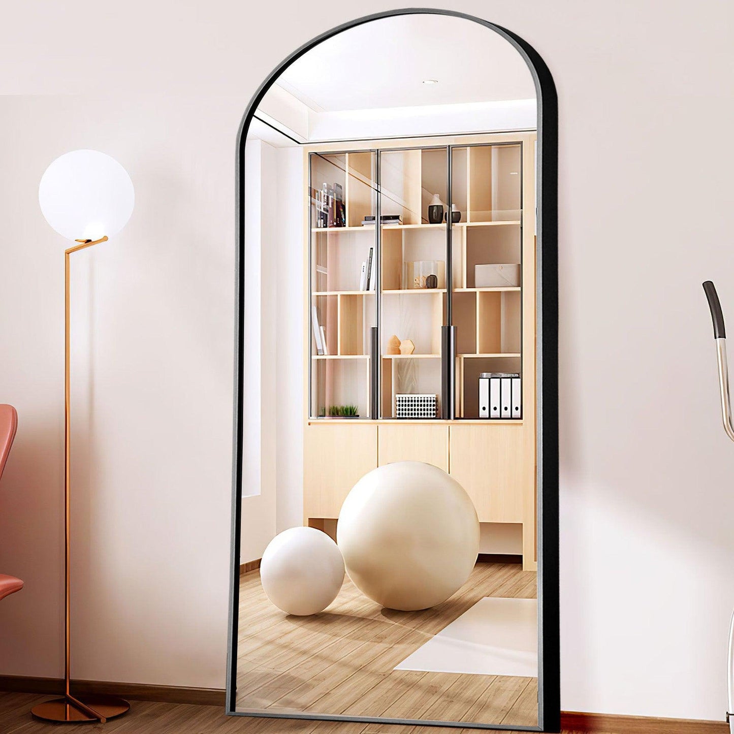 HomeRoots Black Arched Standing Mirror