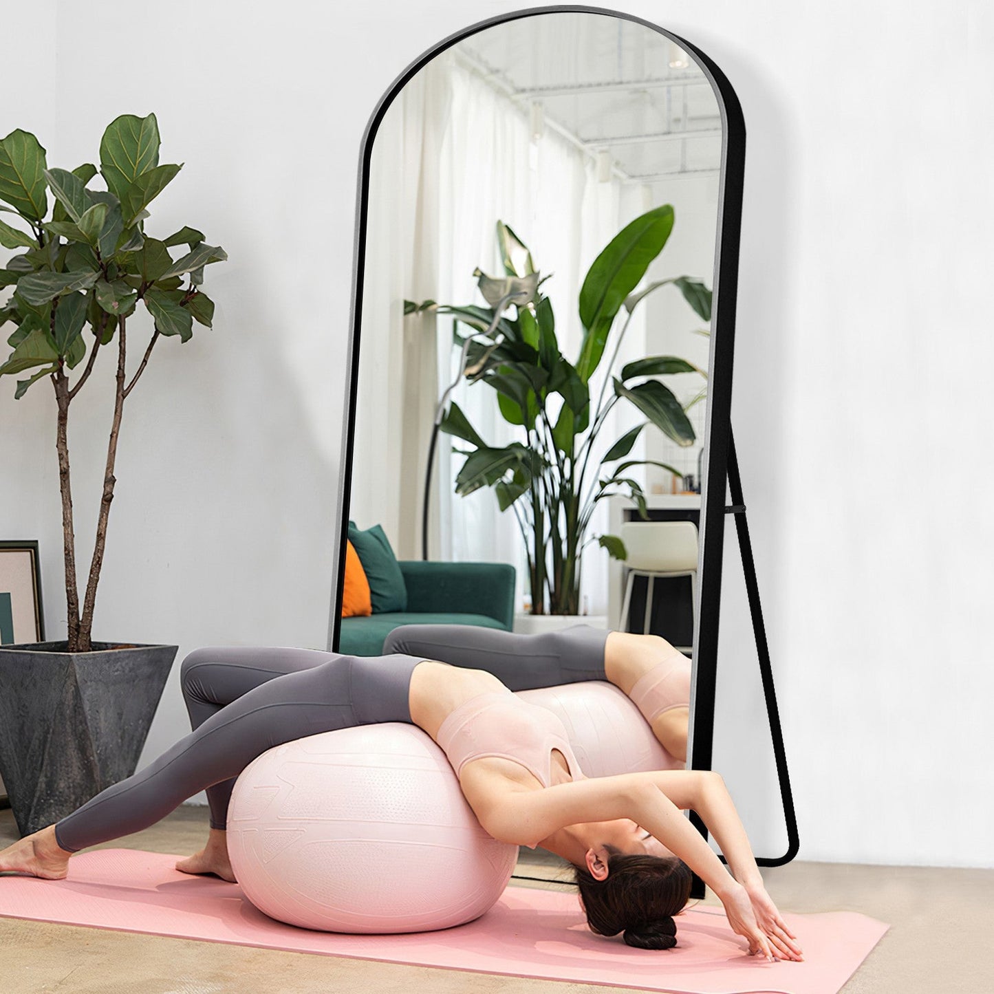 HomeRoots Black Arched Standing Mirror