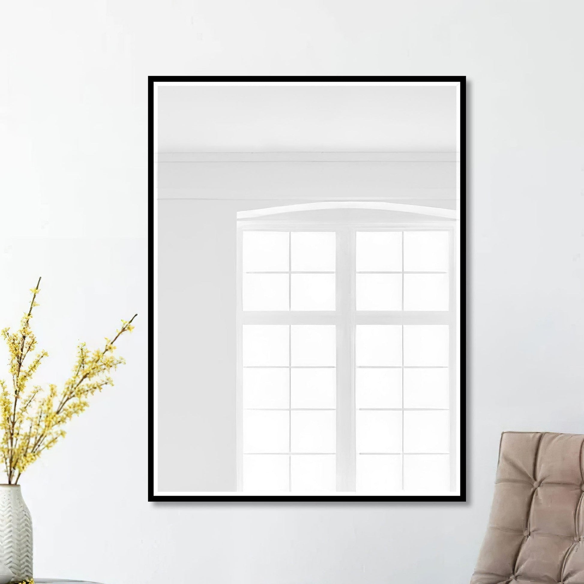 HomeRoots Black Beveled Wall Mirror