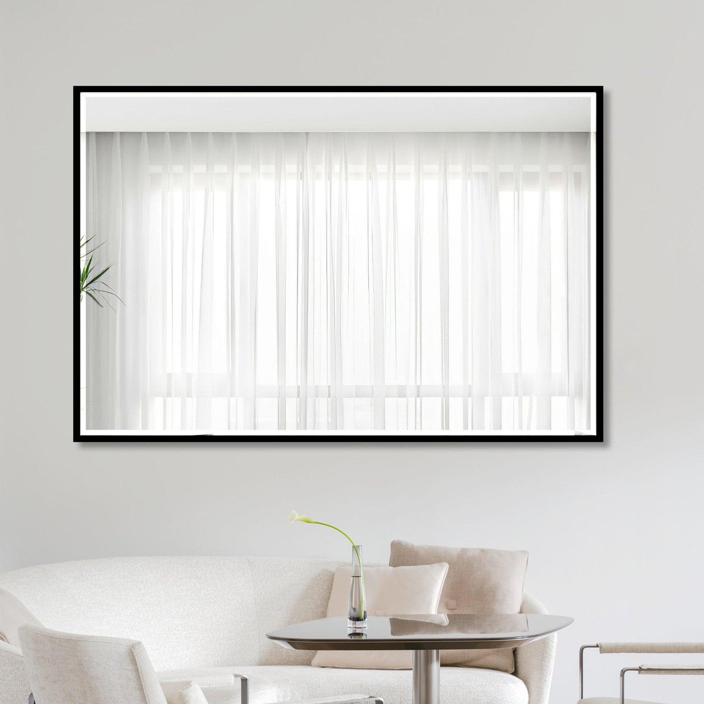 HomeRoots Black Beveled Wall Mirror