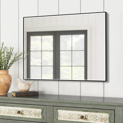 HomeRoots Black Beveled Wall Mirror