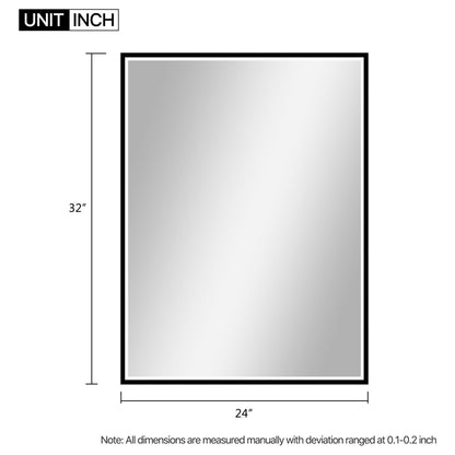 HomeRoots Black Beveled Wall Mirror