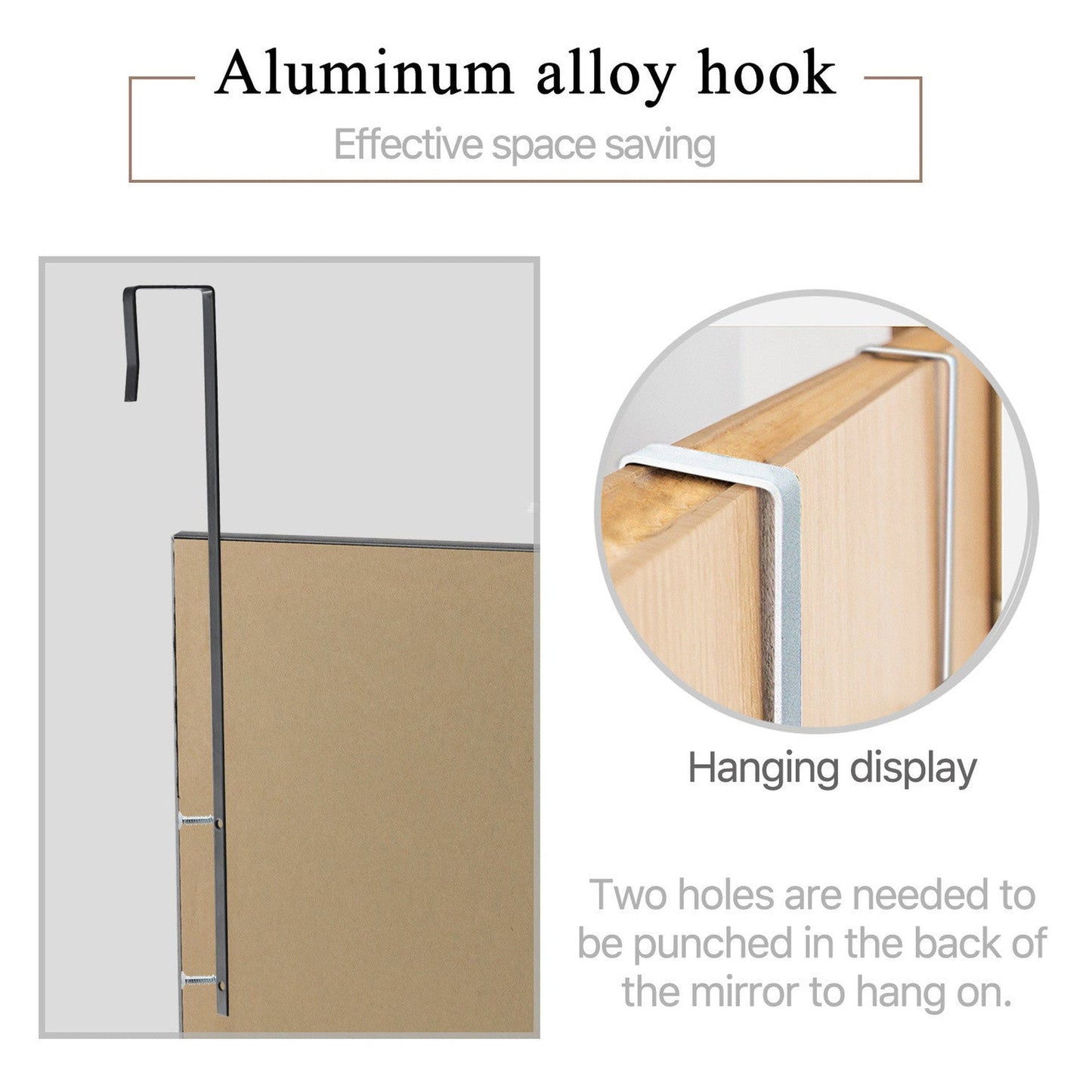 HomeRoots Black Door Mount Mirror