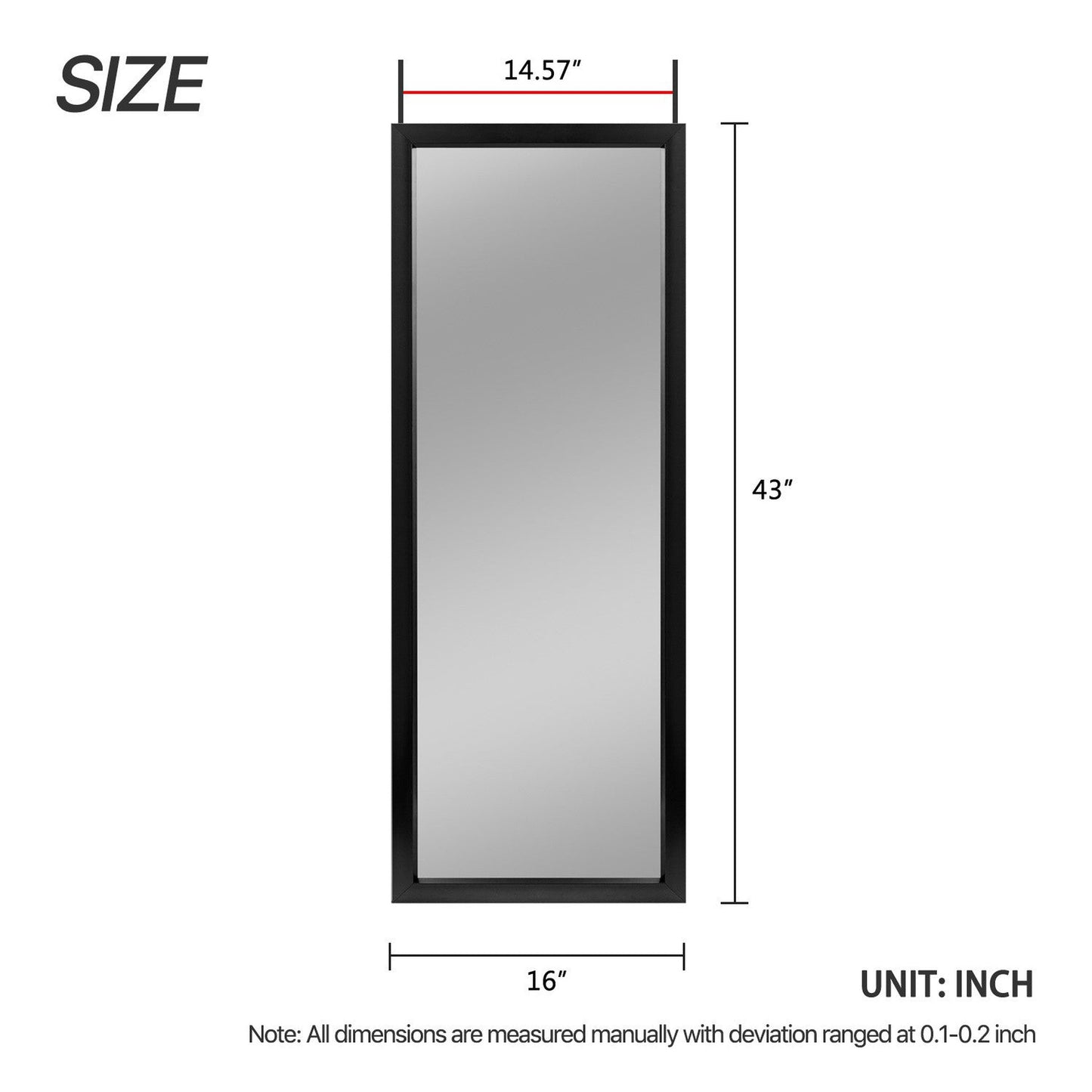 HomeRoots Black Framed Door Mount Mirror