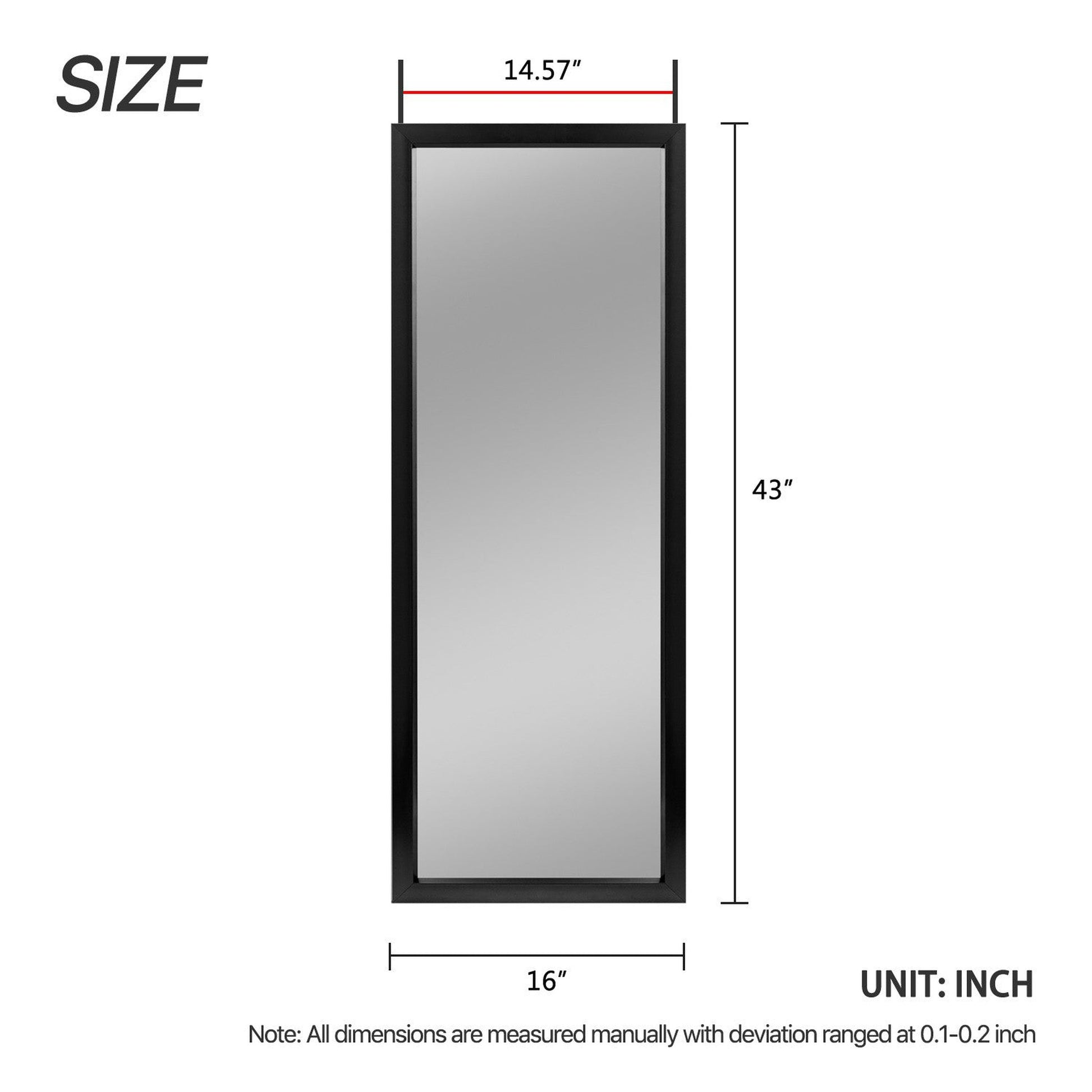 HomeRoots Black Framed Door Mount Mirror